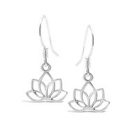 Sterling Silver Lotus Drop Earrings image 0